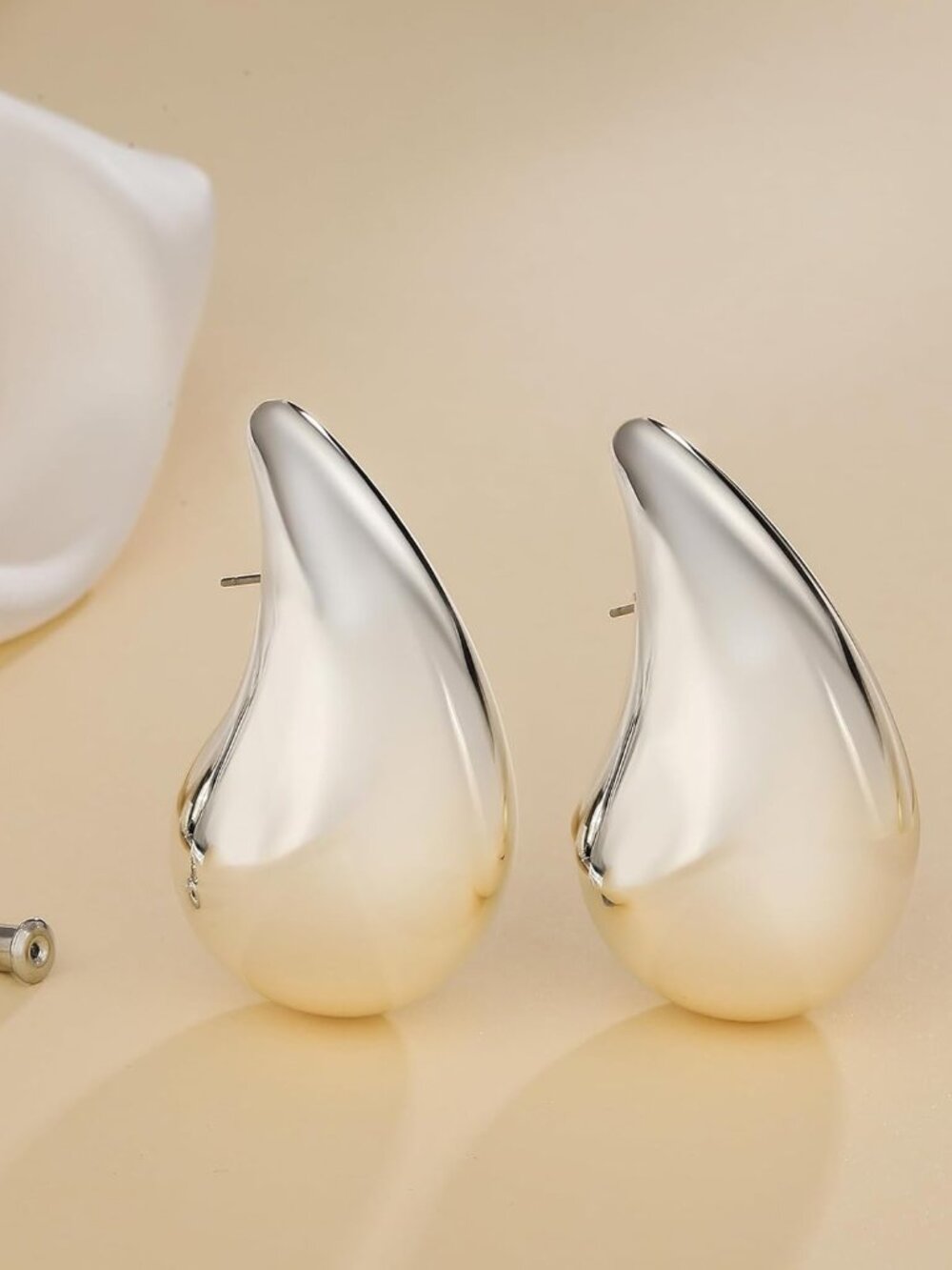 Extra Large Big Drop Earrings for Women, Oversized Chunky Gold Hoop Earrings Lig - Picture 3 of 7